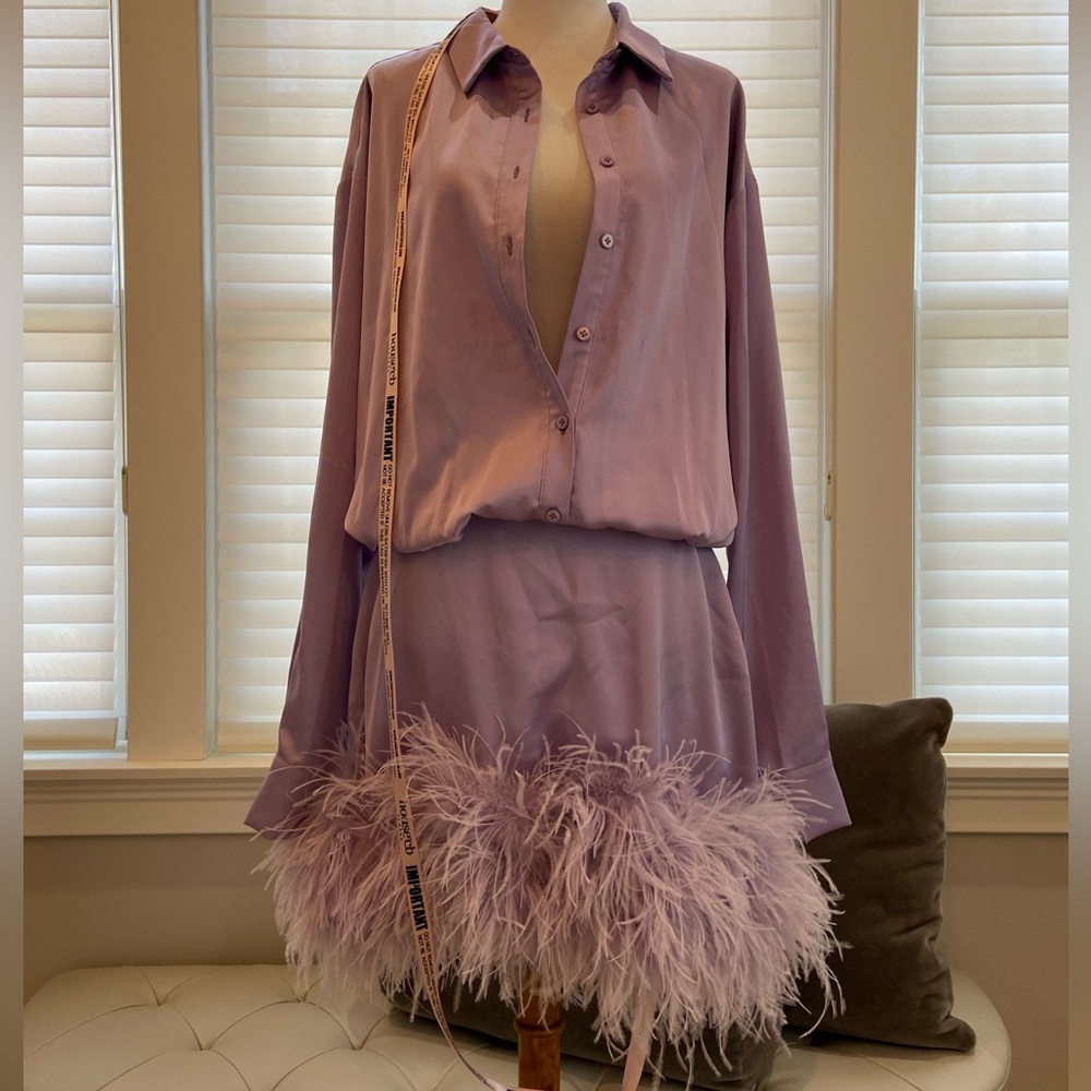 NWT House of CB Tyra feather dress